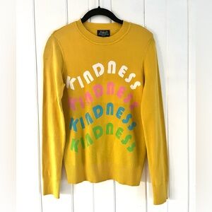 Abbott Elementary Yellow Knit ‘Kindness’ Crew Sweater, Sz S (P2P 17”)